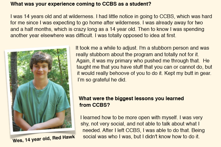 CCBS Alumni - Intern Wes B